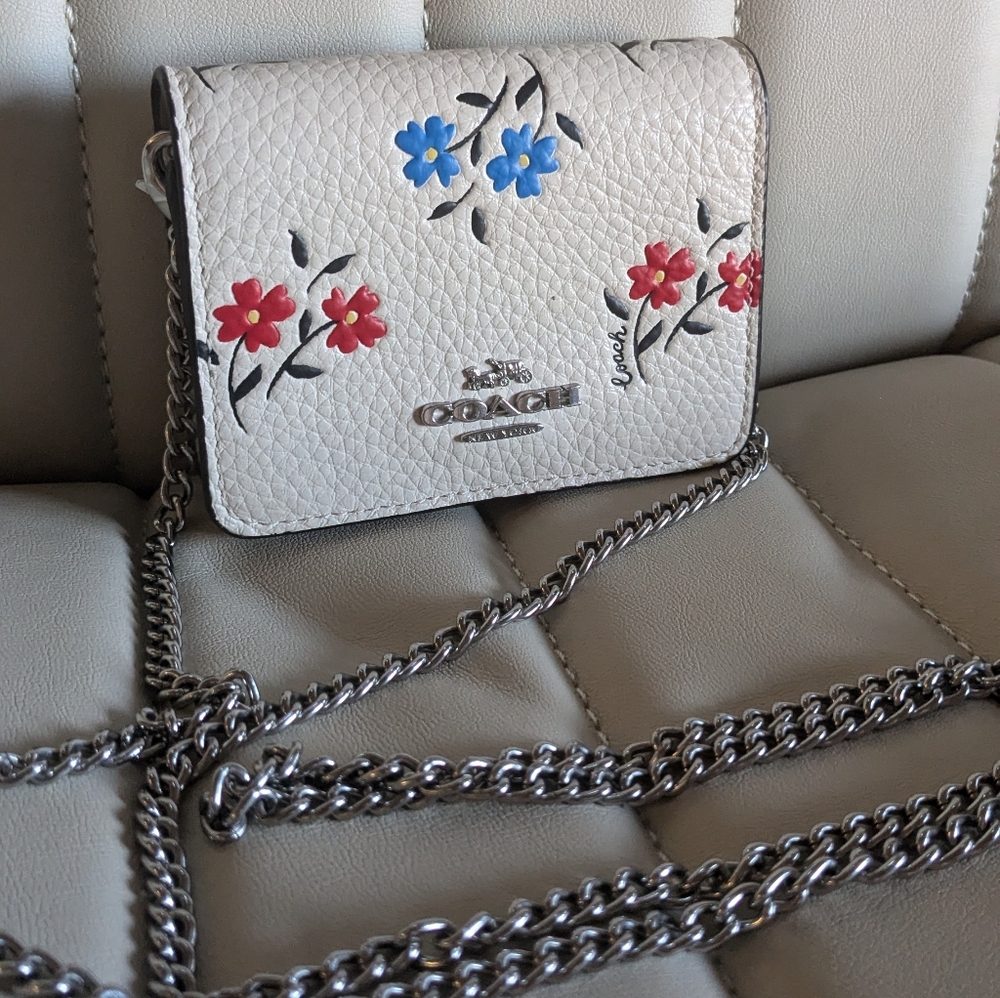 Coach mini wallet with chain
